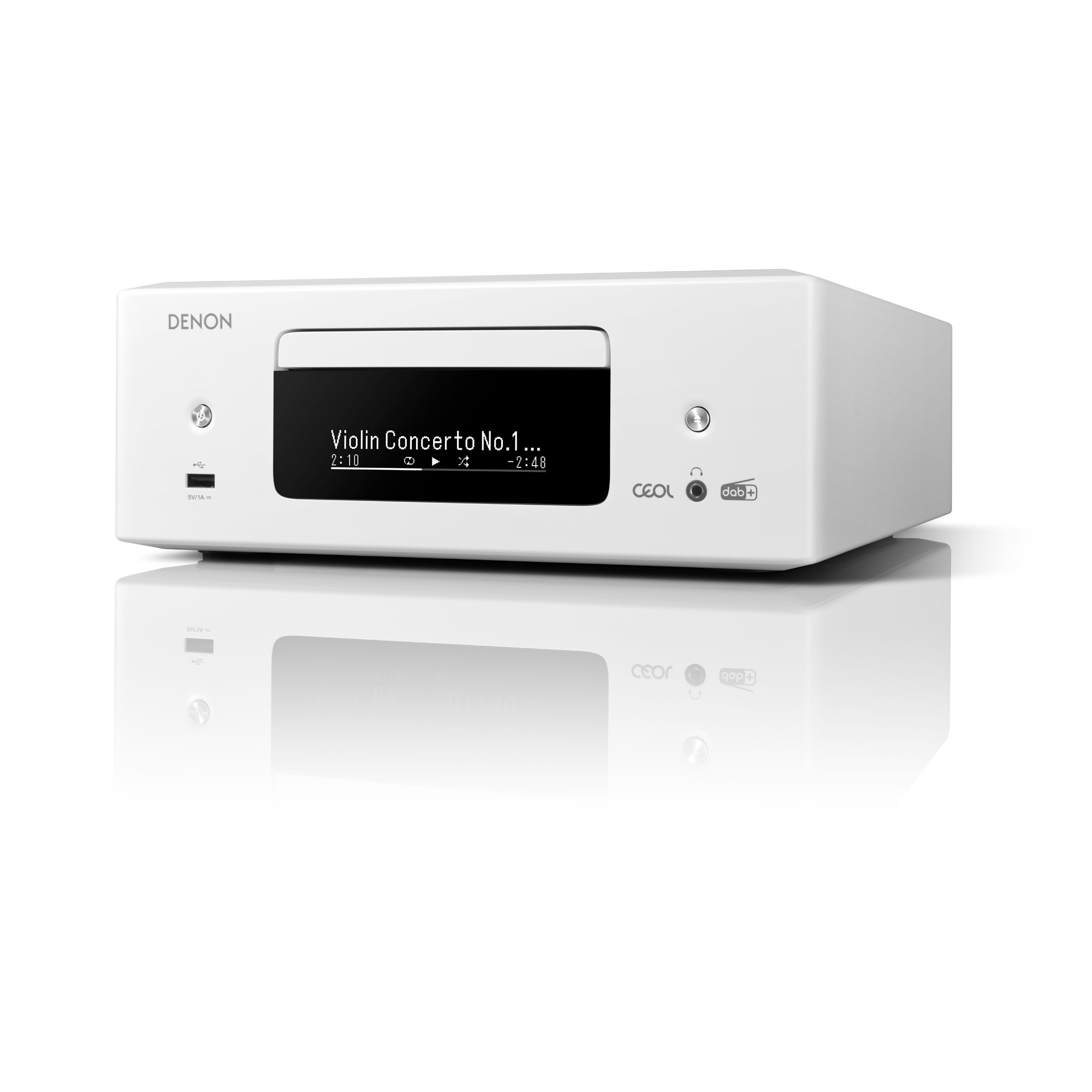 Denon RCD-N 12 DAB weiss Netzwerk-CD-Receiver