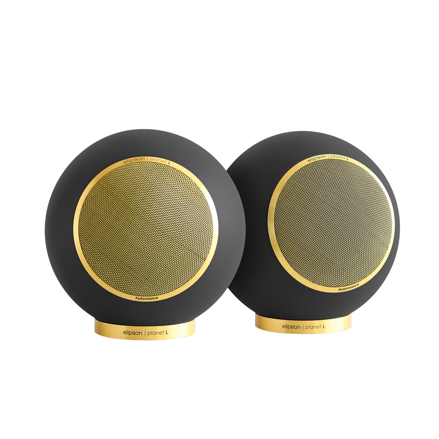 Elipson Planet L Performance schwarz seidenmatt gold Paar Regallautsprecher