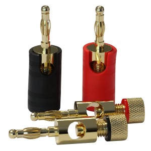 Goldkabel basic FEDERKORB-BANANA GOLD Stecker Stück