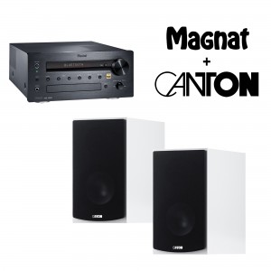 Magnat MC 200 schwarz CD-Receiver + Canton GLE 426.2 weiss Paar Regallautsprecher