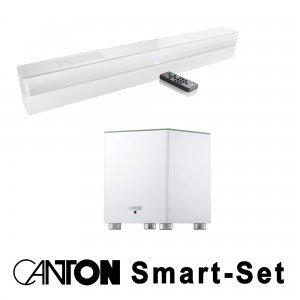 Canton Smart Soundbar 10 Gen. 2 weiss + Canton Smart SUB 8 weiss Aktiv-Wireless-Subwoofer