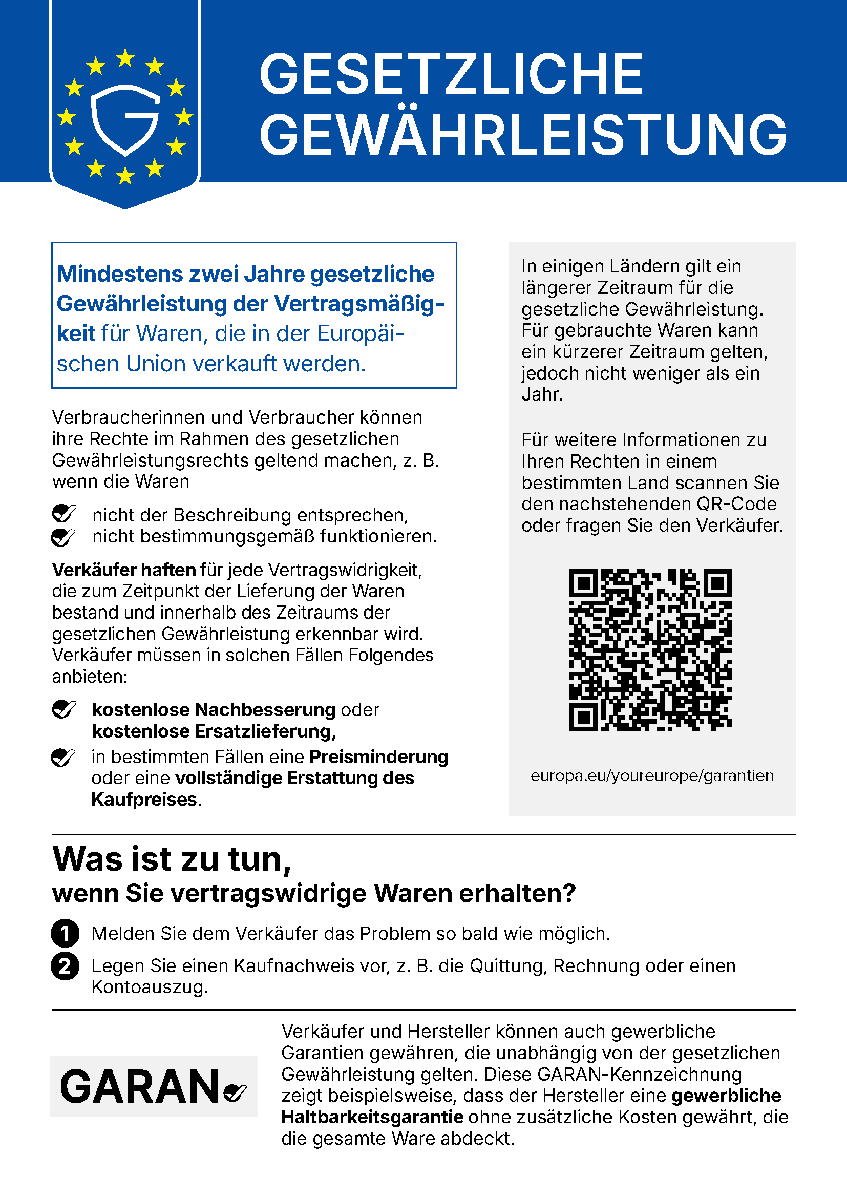 Garantiehinweis